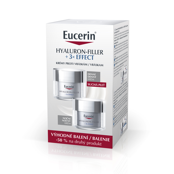 Eucerin HYALURON-FILLER  3x EFFECT Denný krém pre suchú pleť  Nočný krém 50 ml