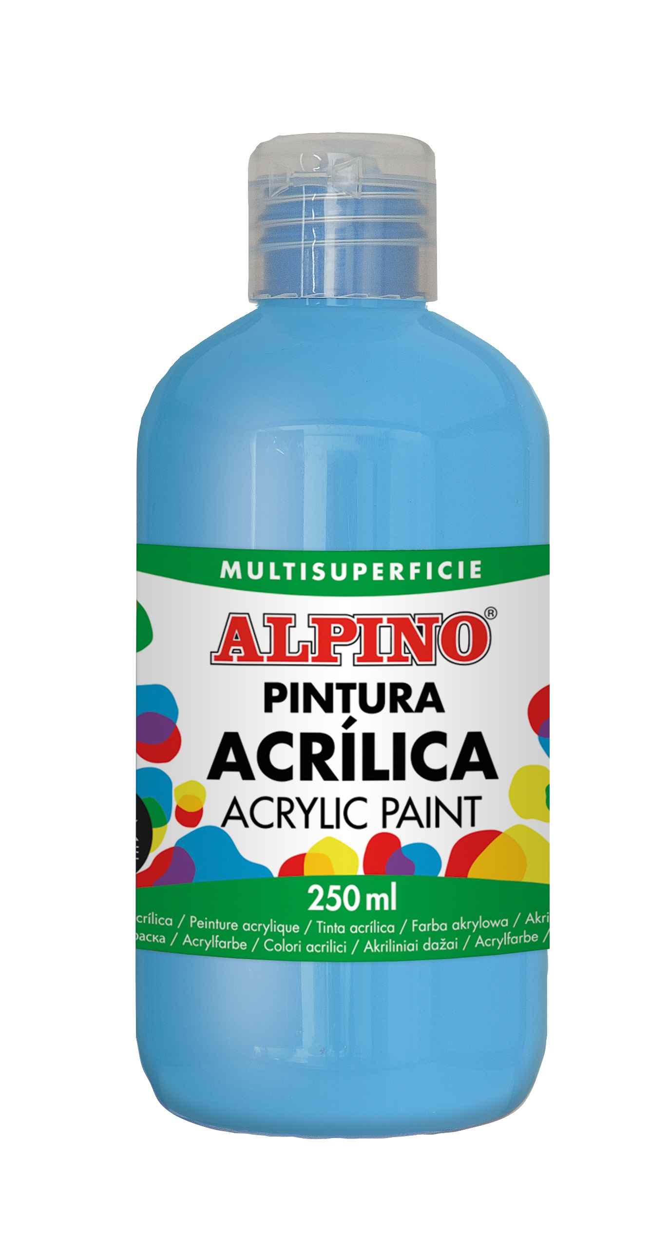 ALPINO Fľaša akrylové farby do školy - Modrá azúrová