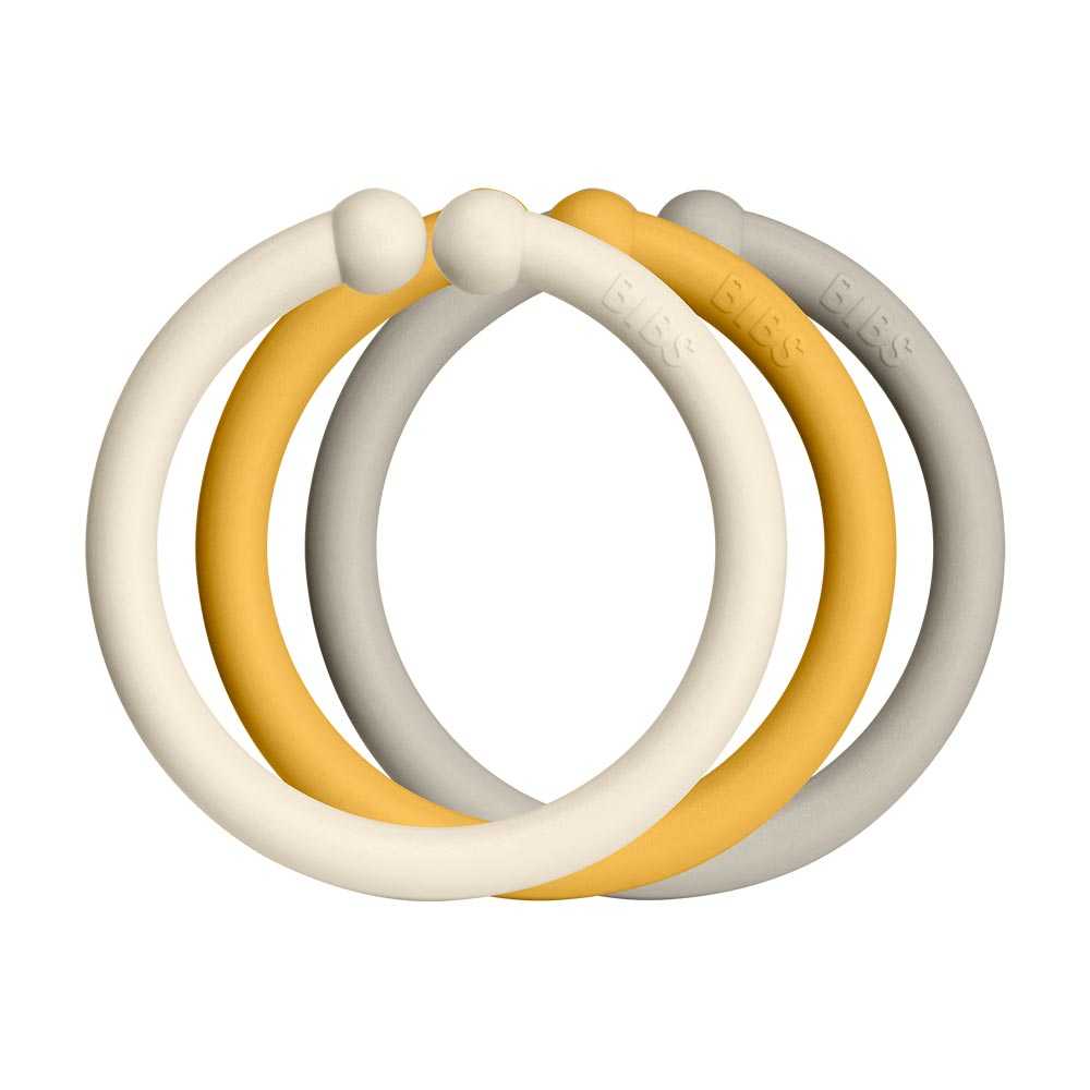 BIBS Loops krúžky ivoryhoney beesand