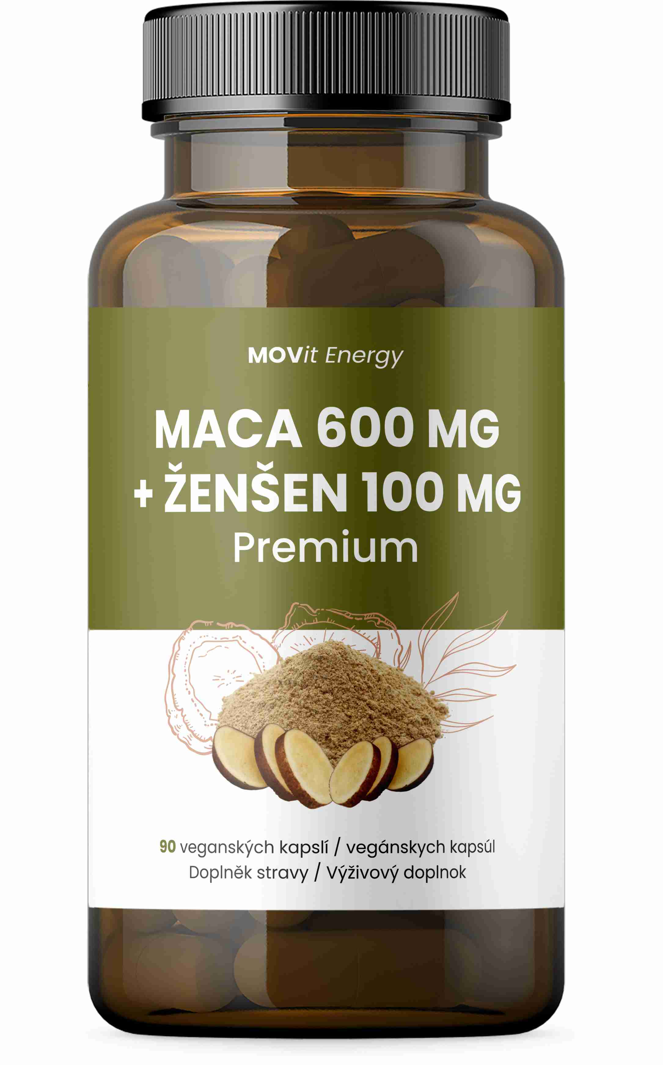 MOVIT Maca 600 mg  Ženšen 100 mg - 90 kps.