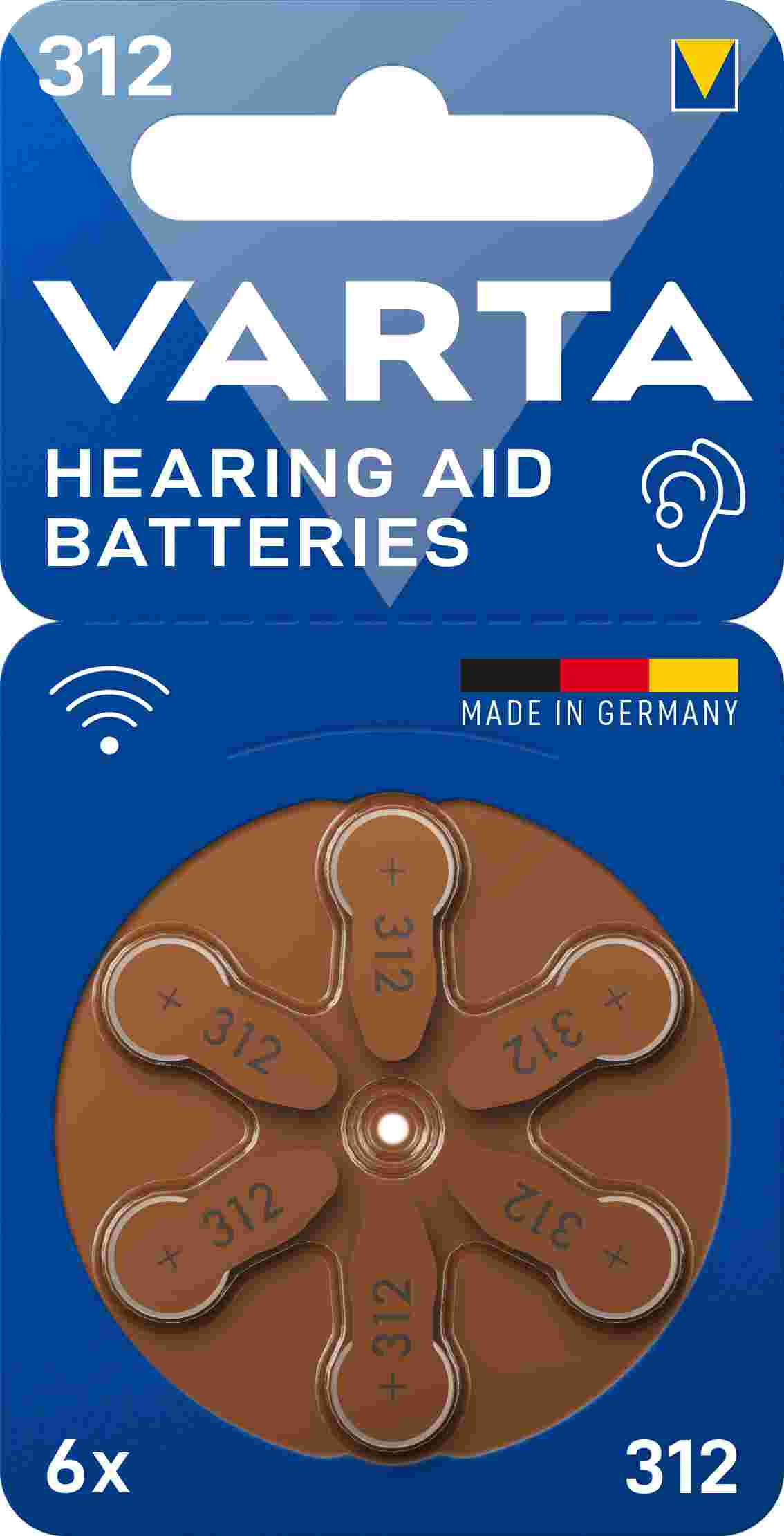 VARTA Hearing Aid Battery 312 BLI 6