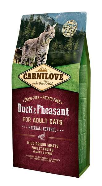 Carnilove Cat Grain Free DuckPheasant Adult Hairball Control 6kg