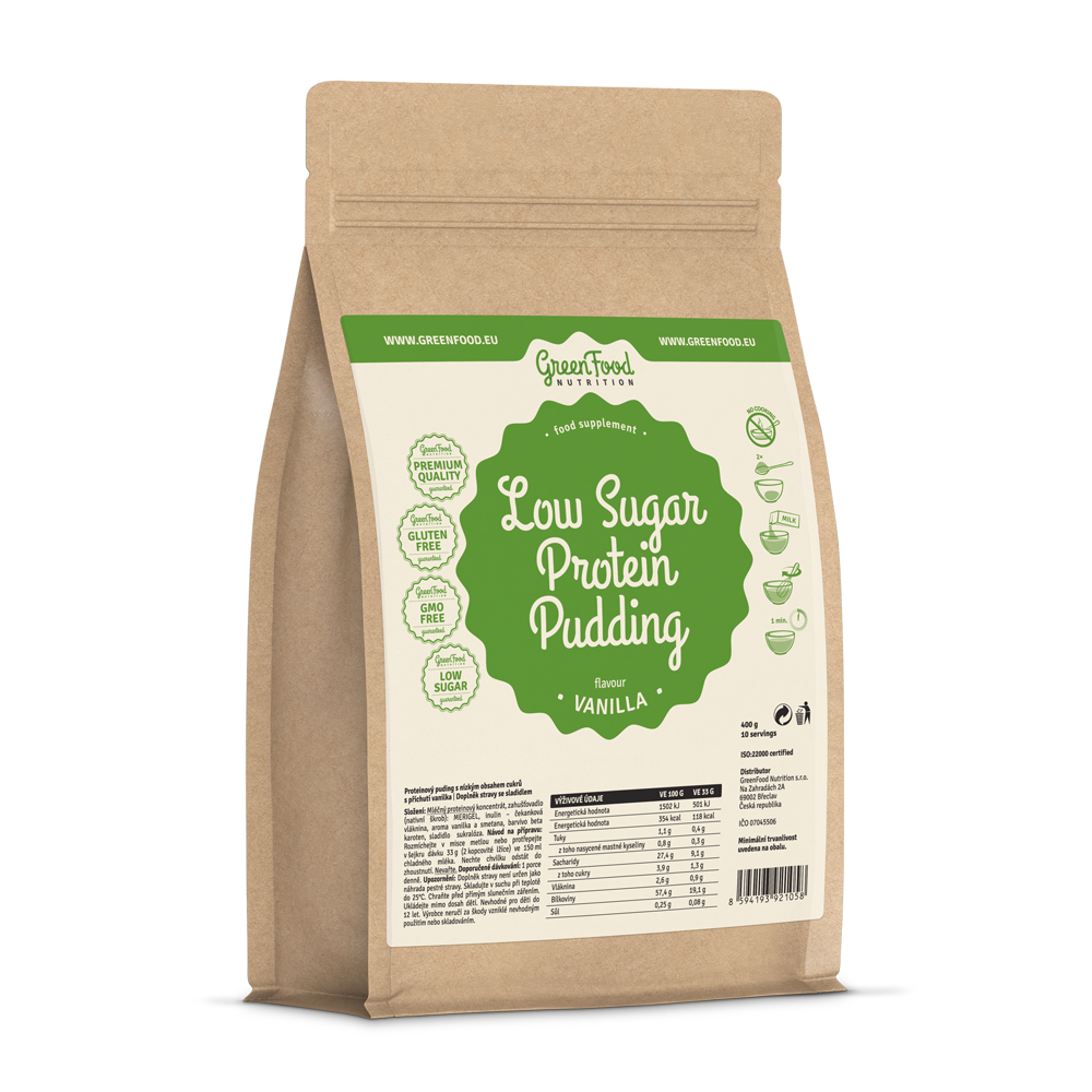 GreenFood Nutrition Low Sugar pudding vanilla 400g