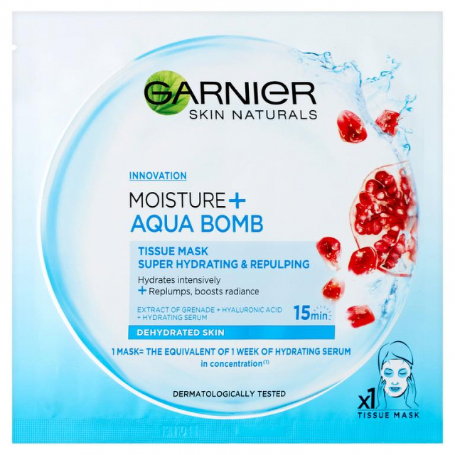 Garnier Skin Naturals Superhydratačná vyplňujúca textilná maska s výťažkom z granátového jablka 5 ks