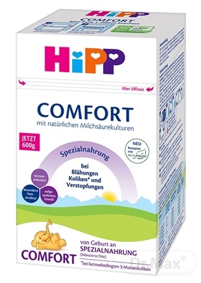 Špeciálna dojčenská výživa HiPP Comfort od narodenia