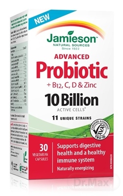 Jamieson ADVANCED Probiotic 10 miliárd  vitamíny B12, C, D a zinok