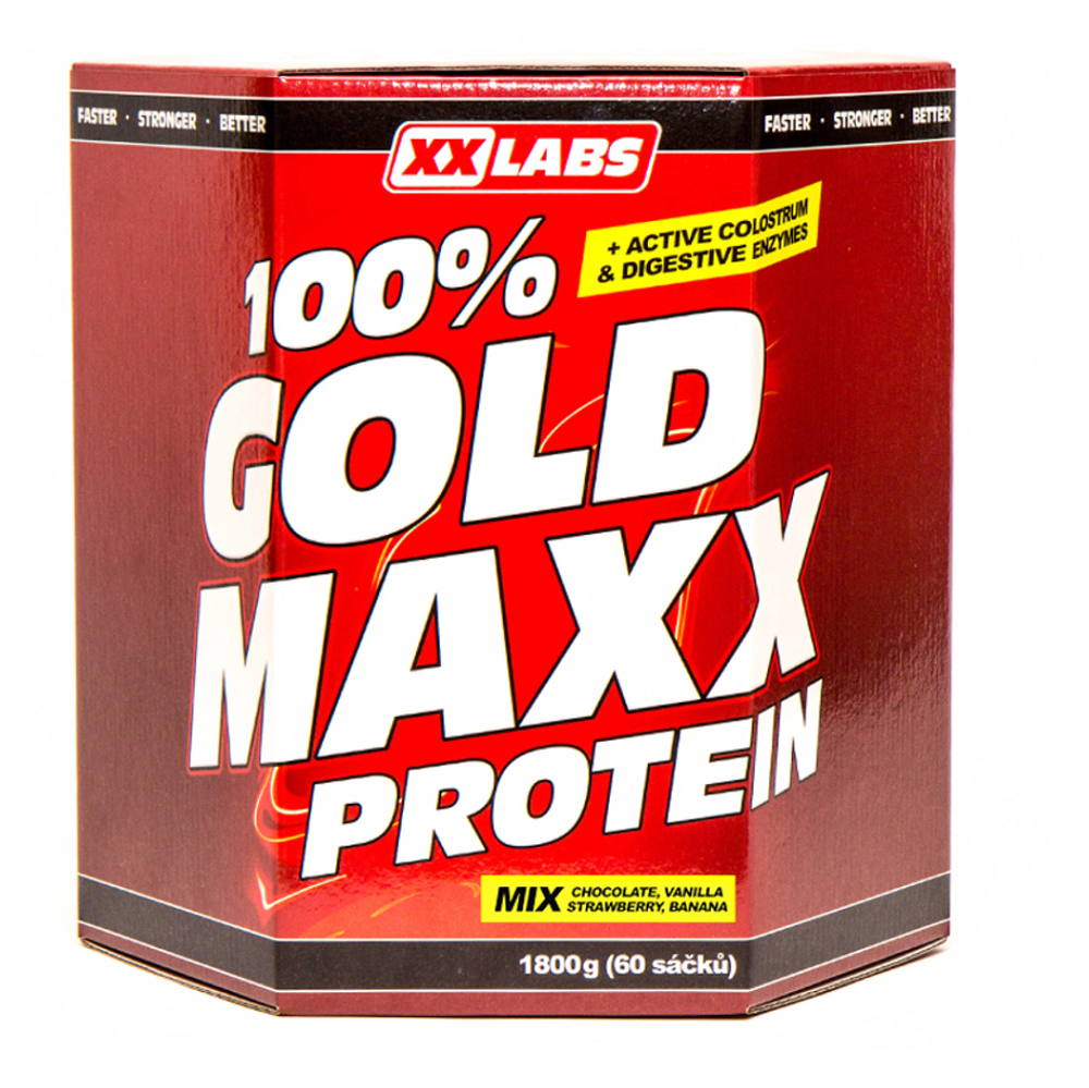 XXLABS 100 percent Gold maxx proteín mix príchutí vrecká 60 x 30 g