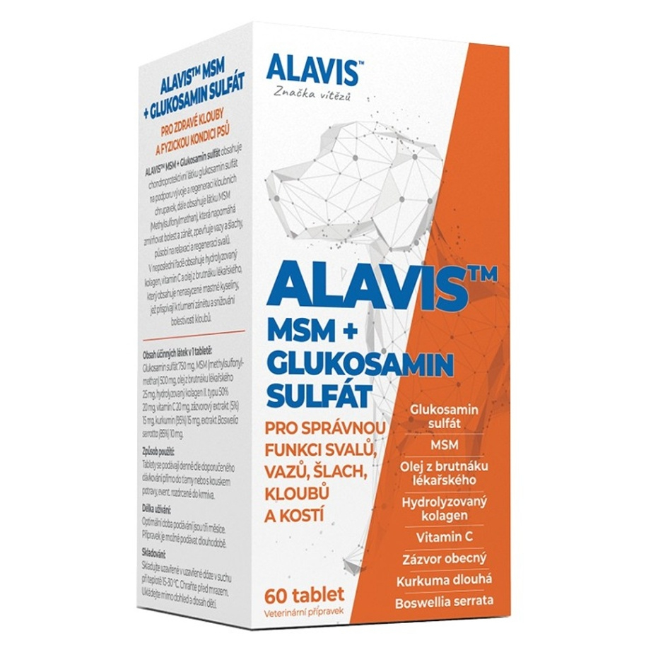 ALAVIS MSM  Glukosamín sulfát pre psy 60 tabliet