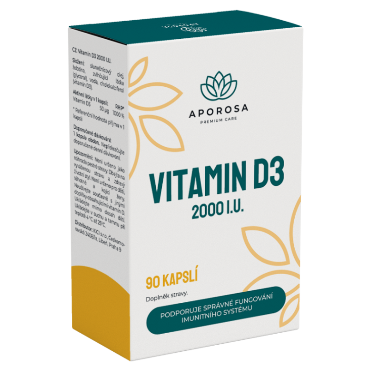 APOROSA Vitamín D3 2000 I.U. 90 kapsúl