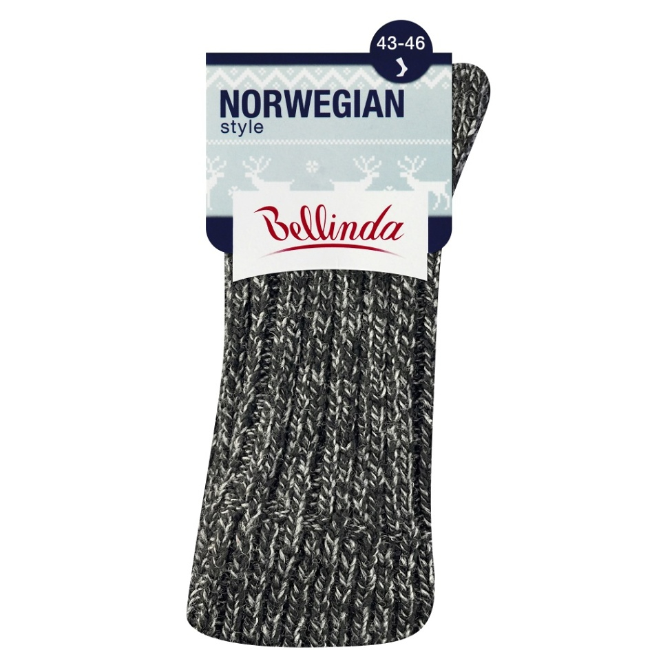 BELLINDA Dámske a pánske zimné ponožky 43-46 čierny melír 1 kus
