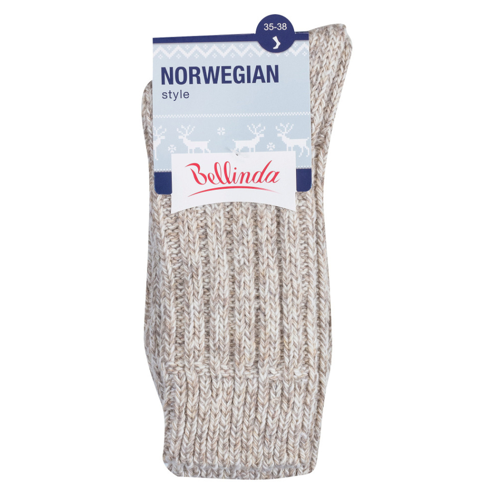 BELLINDA Dámske a pánske zimné ponožky 35-38 béžový melír 1 kus