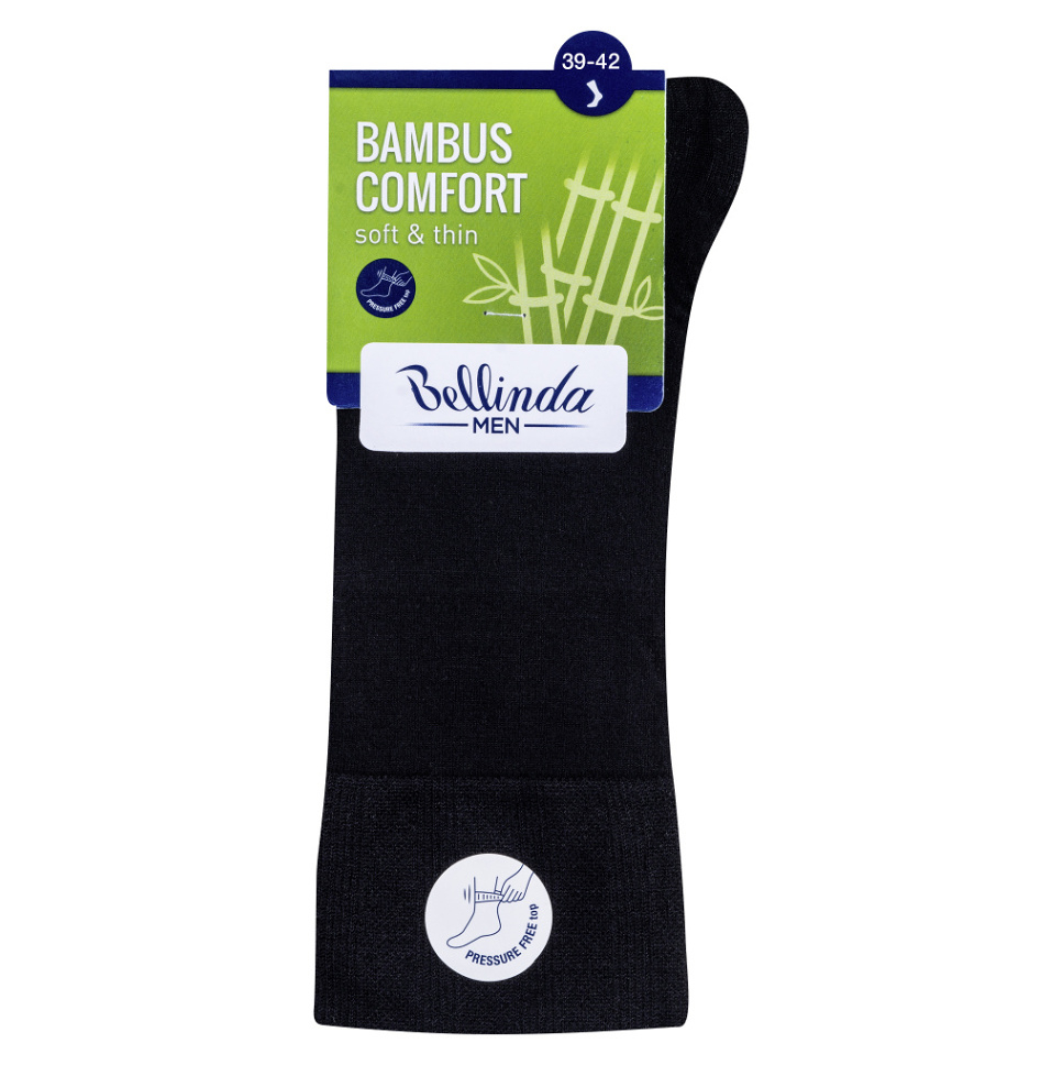 BELLINDA Pánske ponožky bambus comfort 39-42 čierne 1 kus