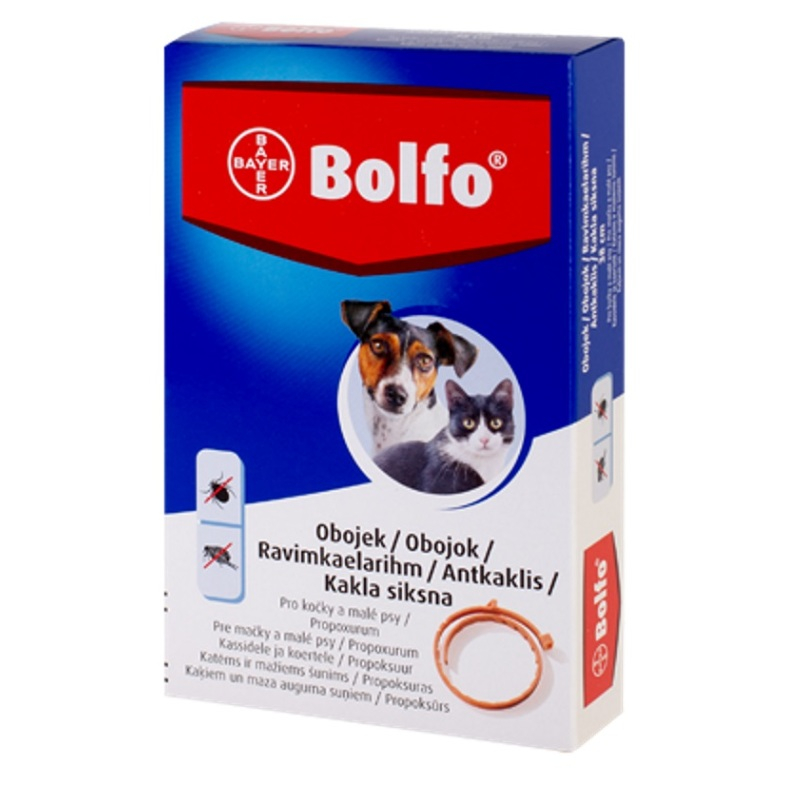 BOLFO medikovaný obojok pre mačky a malé psy 38 cm 1,234 g 1 kus