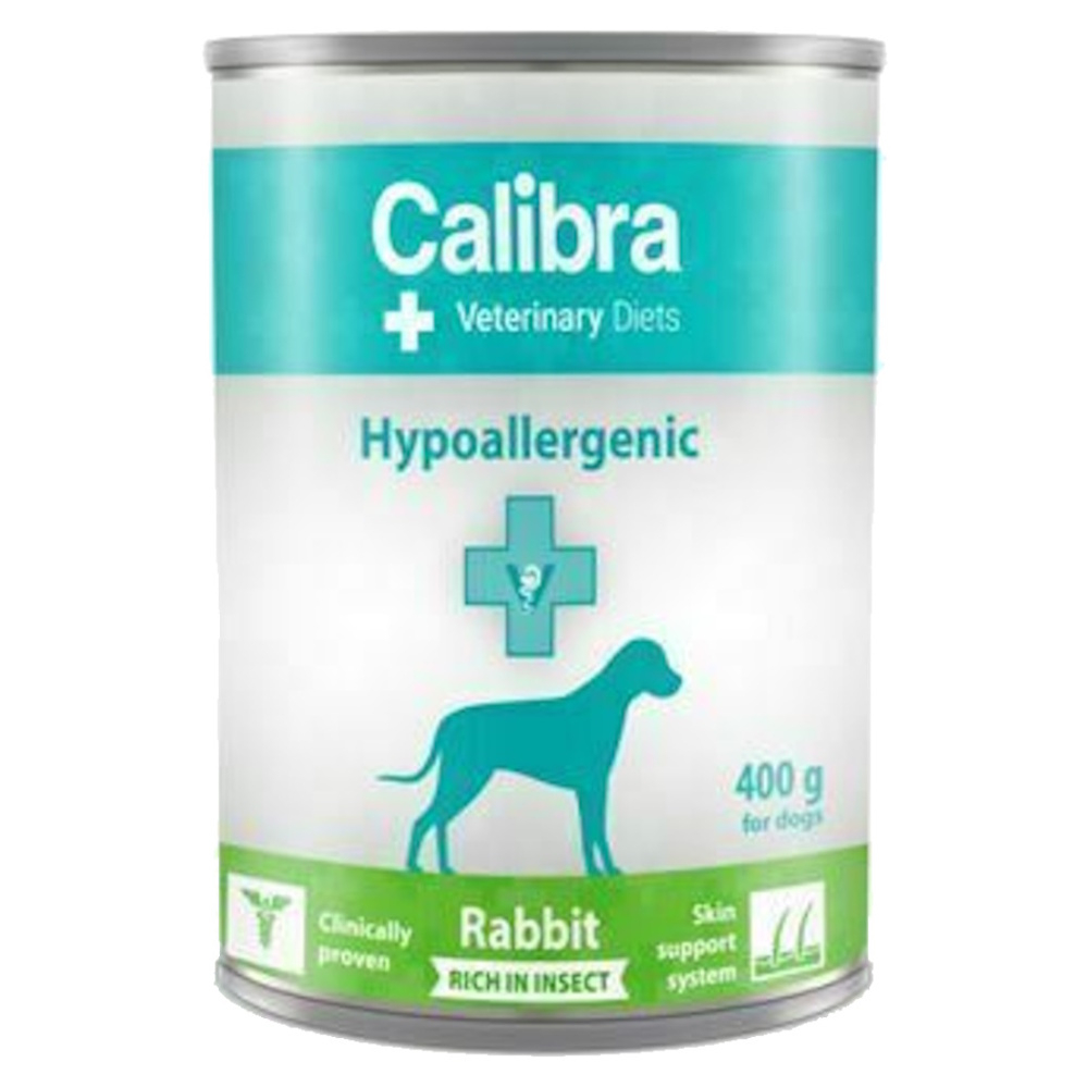 CALIBRA Vet. Diets Hypoallergenic konzerva pre psov RabbitInsect 400 g