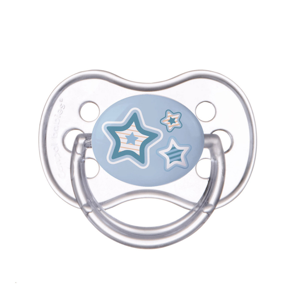 CANPOL BABIES Cumlík silikónový symetrický NEWBORN BABY 18m modrý