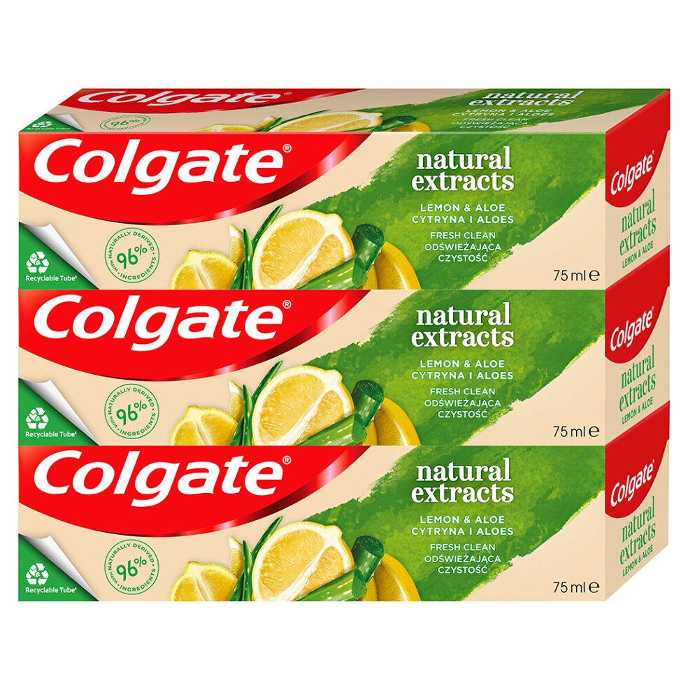 COLGATE Naturals Lemon  Aloe zubná pasta 3 x 75 ml