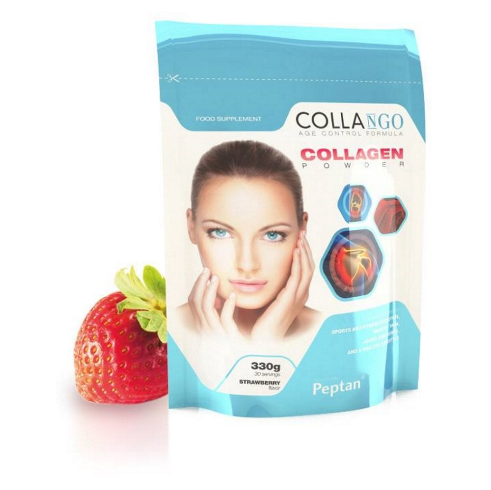 COLLANGO Collagen hydrolyzovaný kolagén s vitamínom C a so zinkom príchuť jahoda 330 g