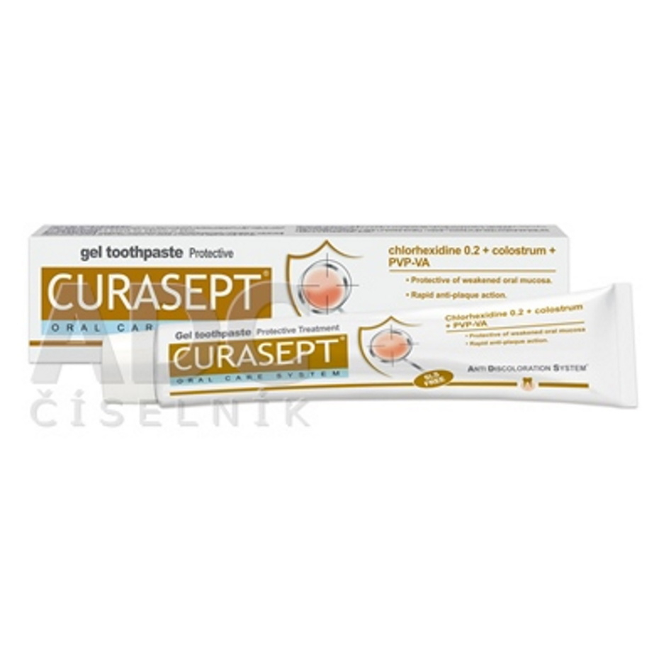 CURASEPT ADS Protective Gélová zubná pasta 0,2 percentCHX  kolostrum 75 ml