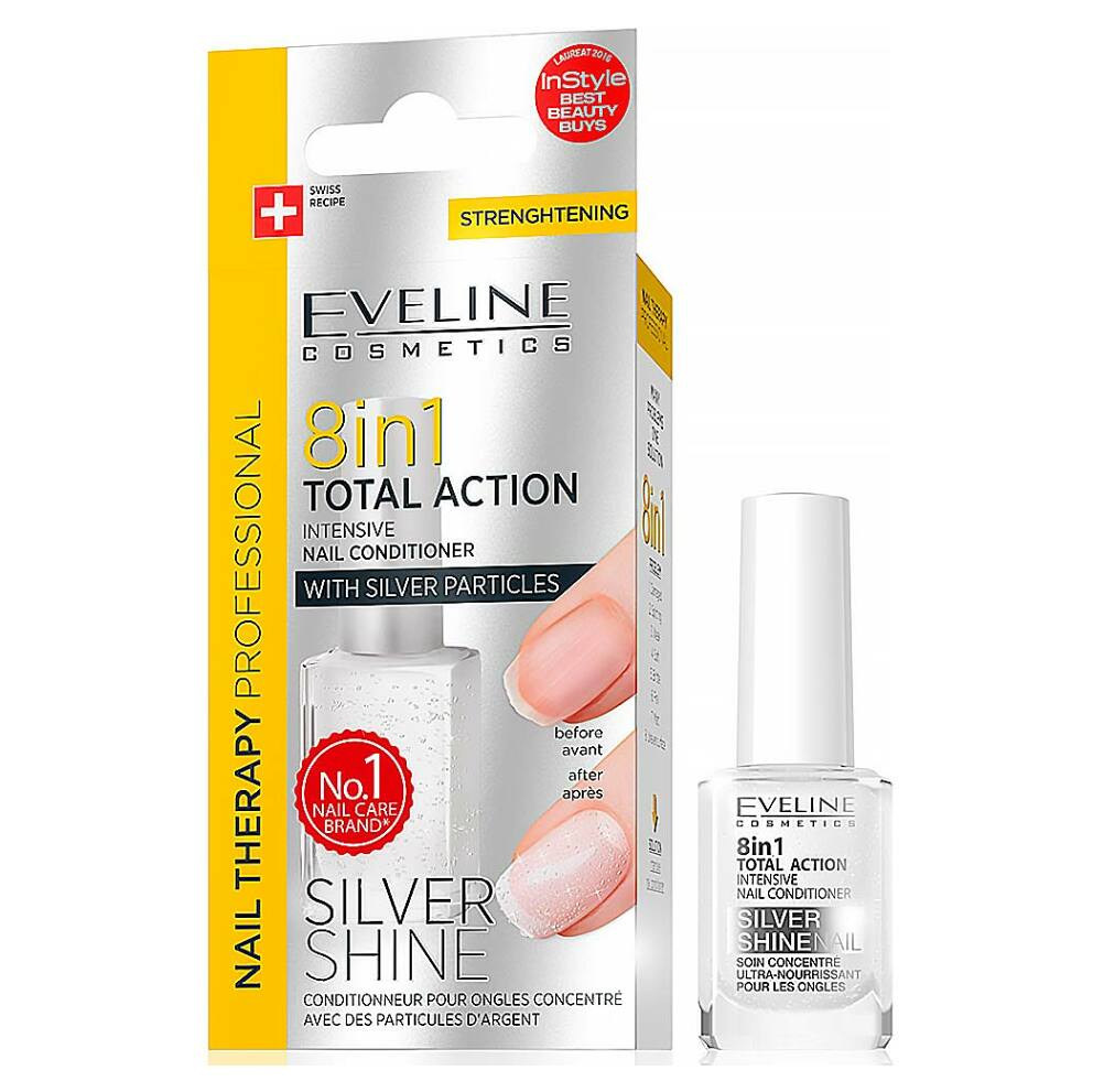 EVELINE Spa Nail Total 8v1 Silver kondicionér na nechty 12 ml