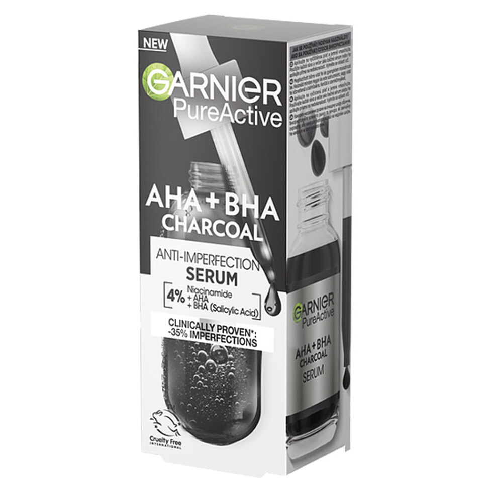 GARNIER Pure Active pleťové sérum AHA  BHA Charcoal Serum 30 ml