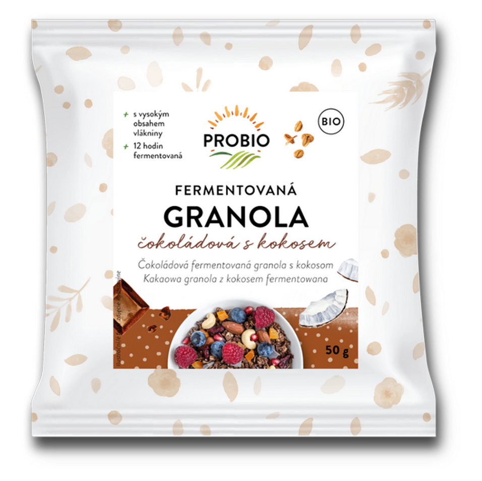 PROBIO Granola fermentovaná čokoládová s kokosom BIO 50 g