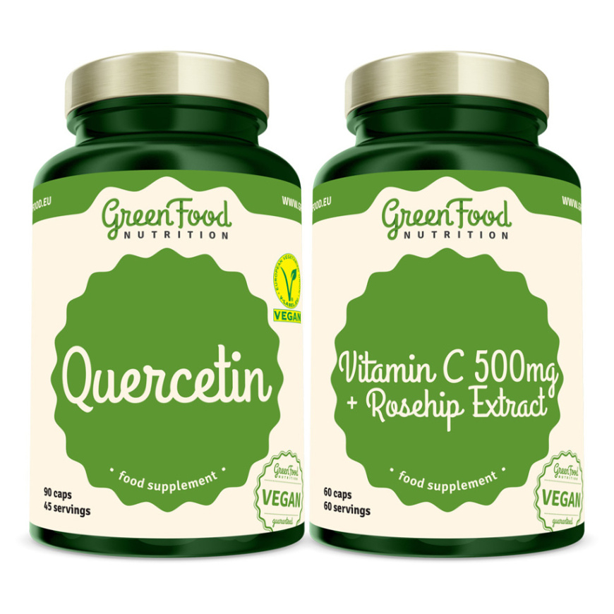 GREENFOOD NUTRITION Quercetin 90 kapsúl  vitamín C 500 mg 60 kapsúl