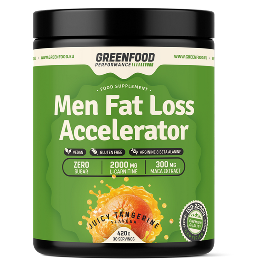 GREENFOOD NUTRITION Performance men fat loss accelerator šťavnatá mandarínka 420 g