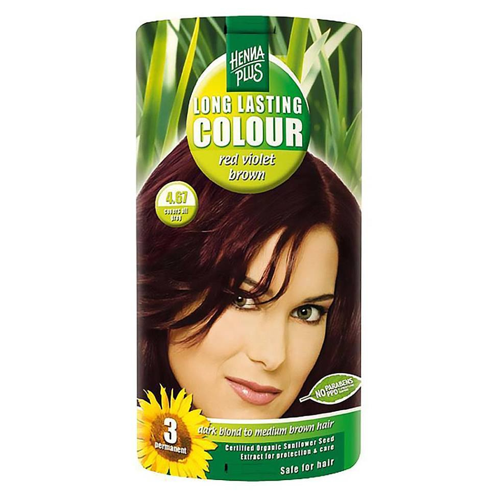 HENNA PLUS Prírodná farba na vlasy 4.67 Červeno fialovo hnedá 100 ml