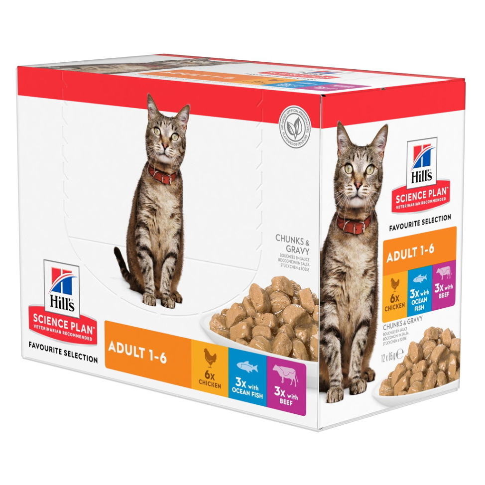 HILLS Science Plan Feline kapsičky multipack pre dospelé mačky 12 x 85 g