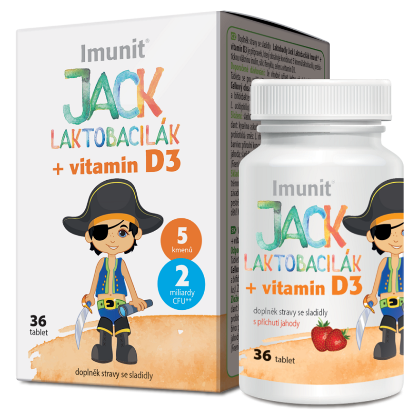 IMUNIT Laktobacily Jack Laktobacilák  vitamín D3 36 tabliet