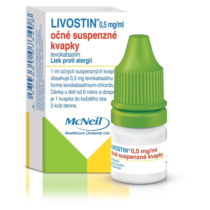 LIVOSTIN 0,5 mgml očné suspenzné kvapky liek proti alergii 4 ml