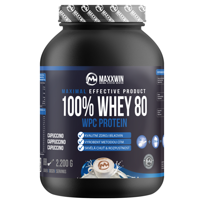 MAXXWIN 100 percent Whey protein 80 cappucino 2200 g