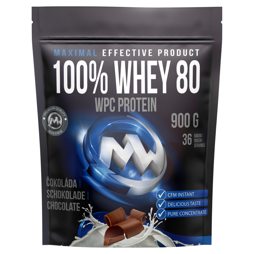MAXXWIN 100 percent Whey protein 80 čokoláda 900 g