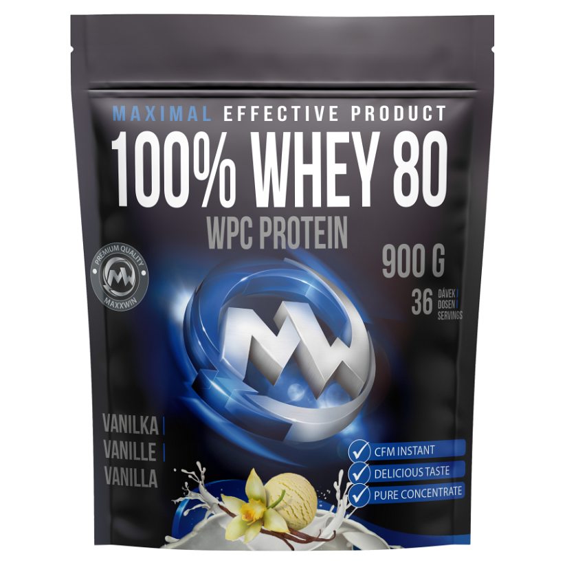 MAXXWIN 100 percent Whey protein 80 vanilka 900 g