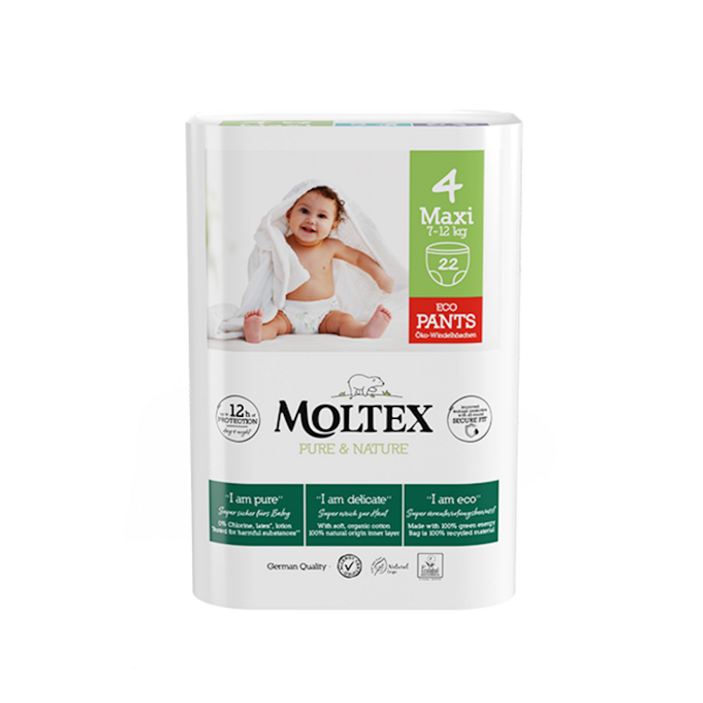 MOLTEX Pure  Nature Maxi Naťahovacie plienkové nohavičky 7-12 kg 22 kusov