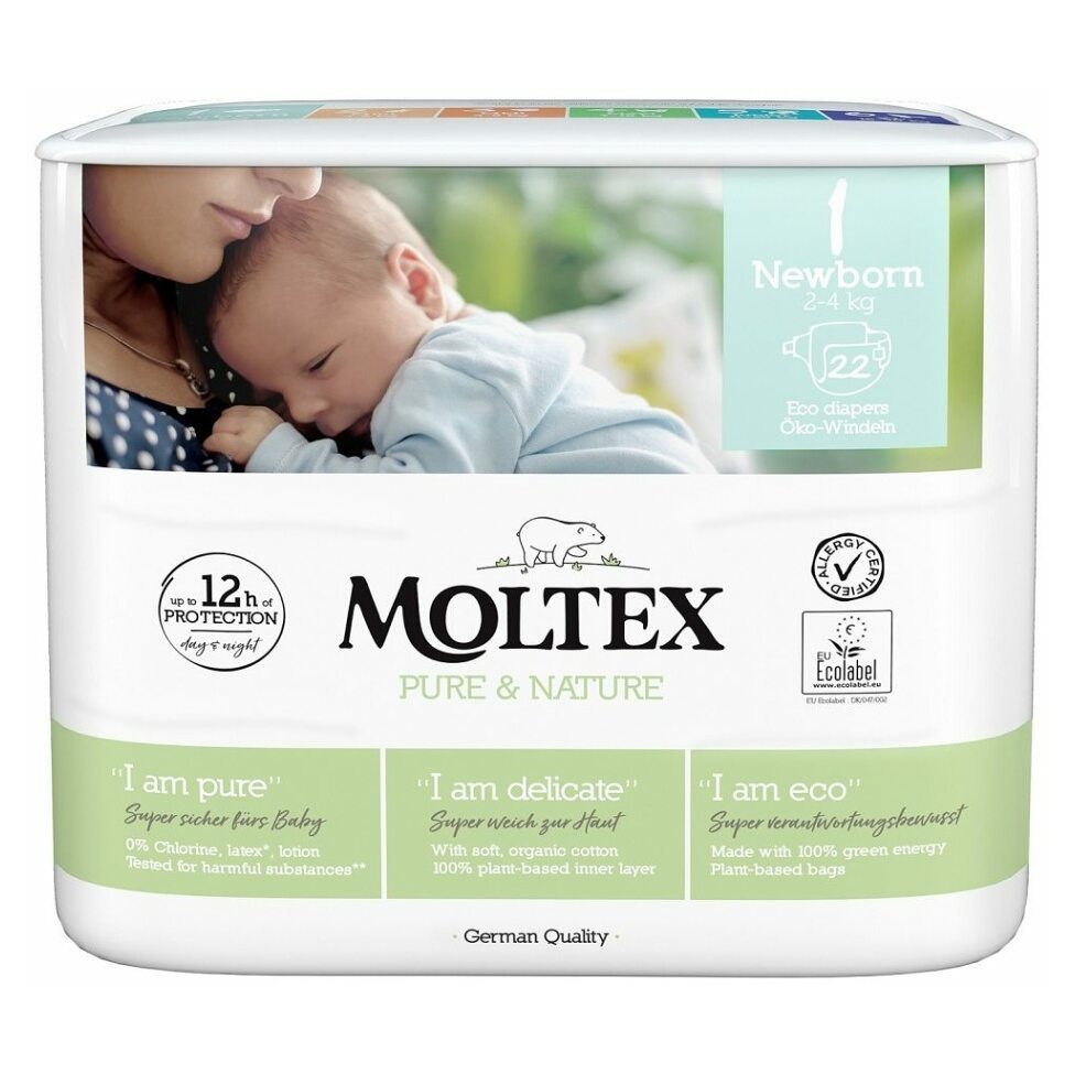 MOLTEX Pure  Nature Newborn 2 - 4 kg  22 ks
