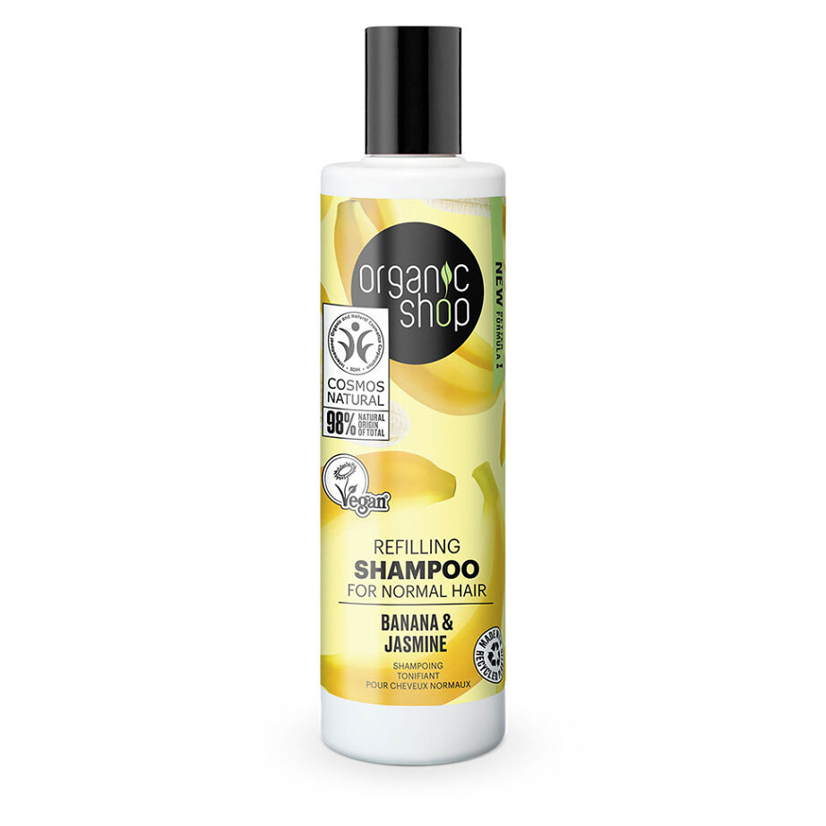 ORGANIC SHOP Vyživujúci šampón pre normálne vlasy Banán a jazmín 280 ml
