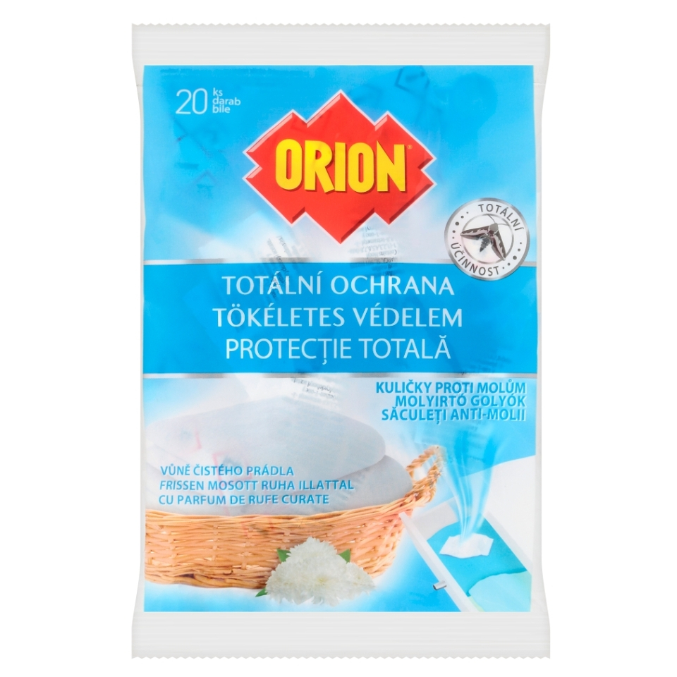 ORION Totálna ochrana guličky proti moliam vôňa čistej bielizne 20 kusov