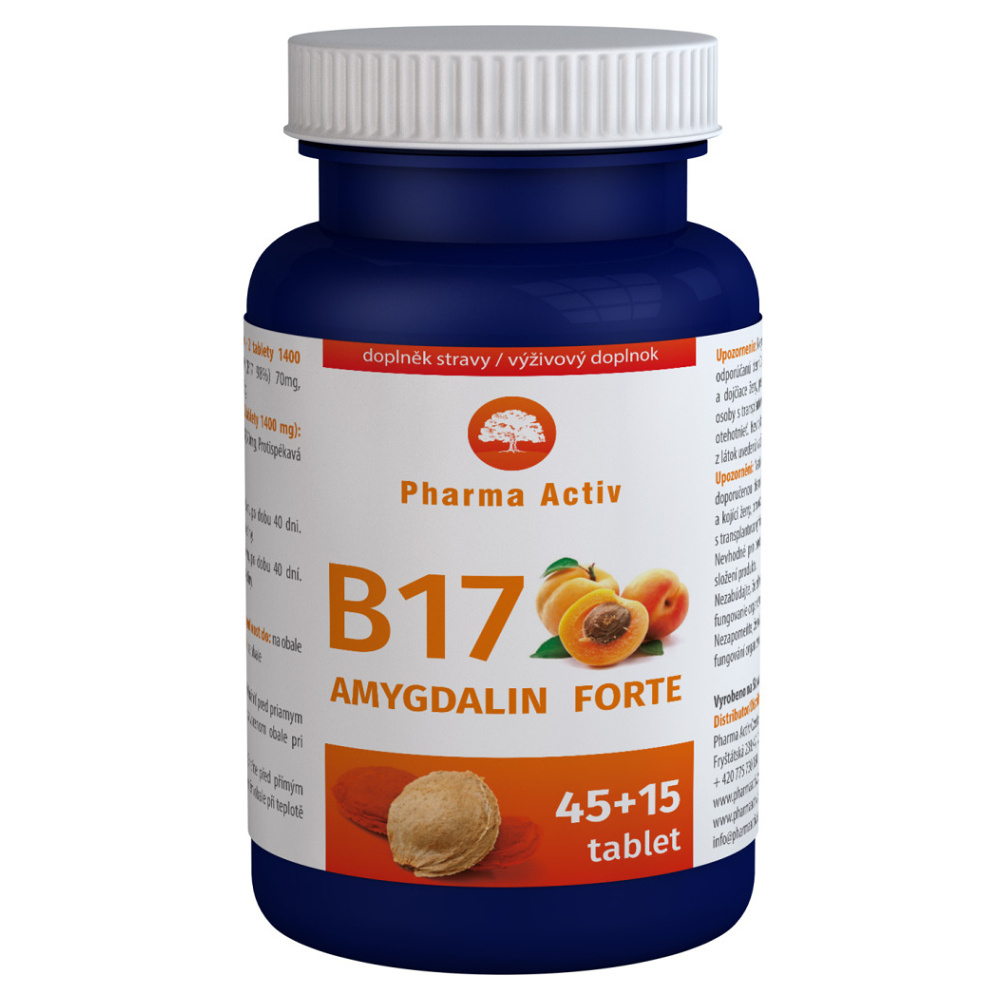 PHARMA ACTIV Amygdalin Forte vitamín B17 45 15 tabliet ZADARMO