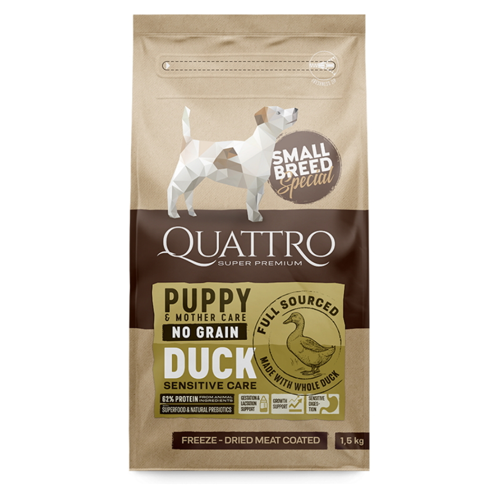 QUATTRO Dry SB PuppyMother Kačica granule pre psov, Hmotnosť balenia (g): 1,5 kg