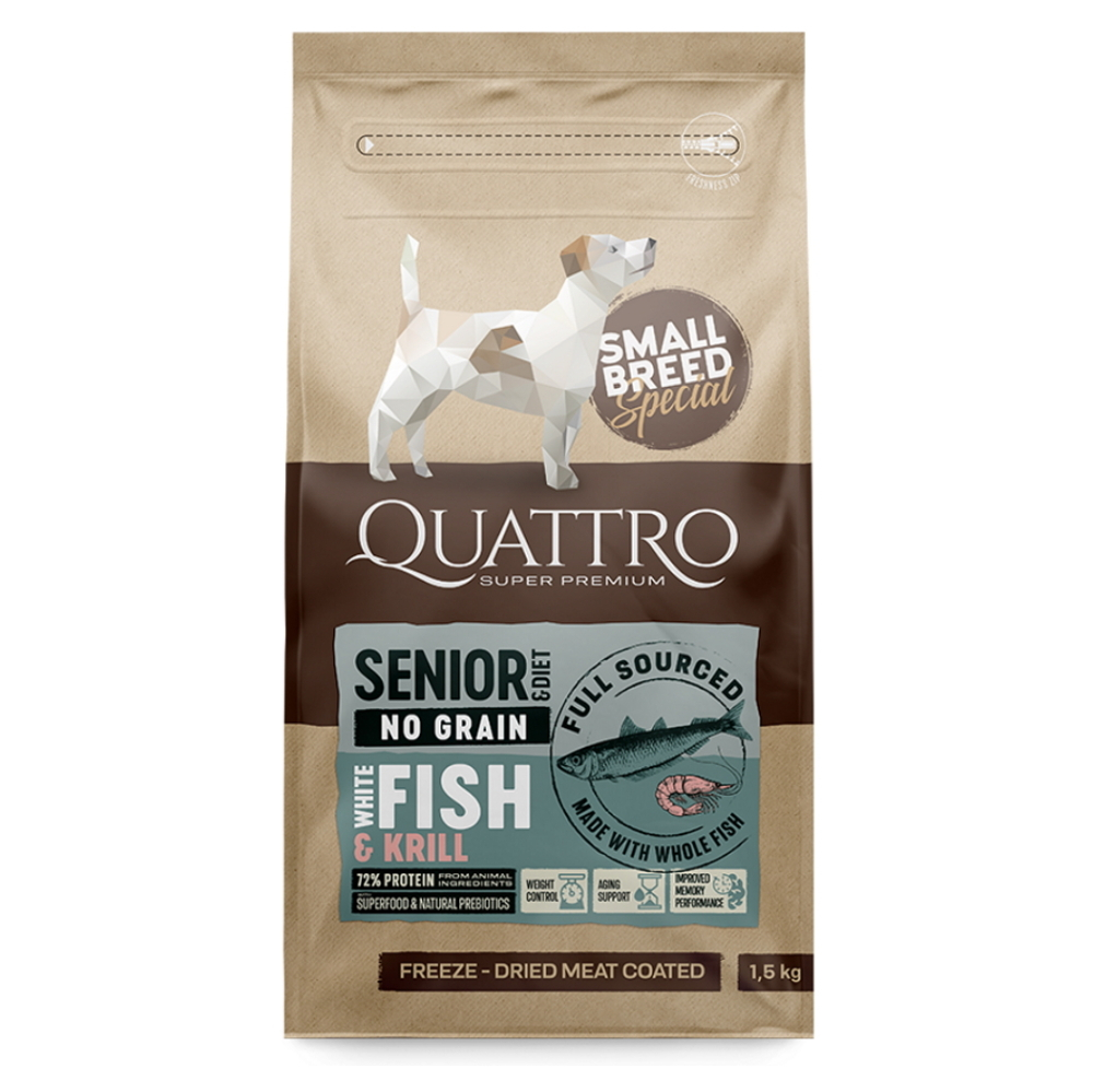 QUATTRO Dry SB SeniorDiéta Ryby  Krill granule pre psov, Hmotnosť balenia (g): 7 kg