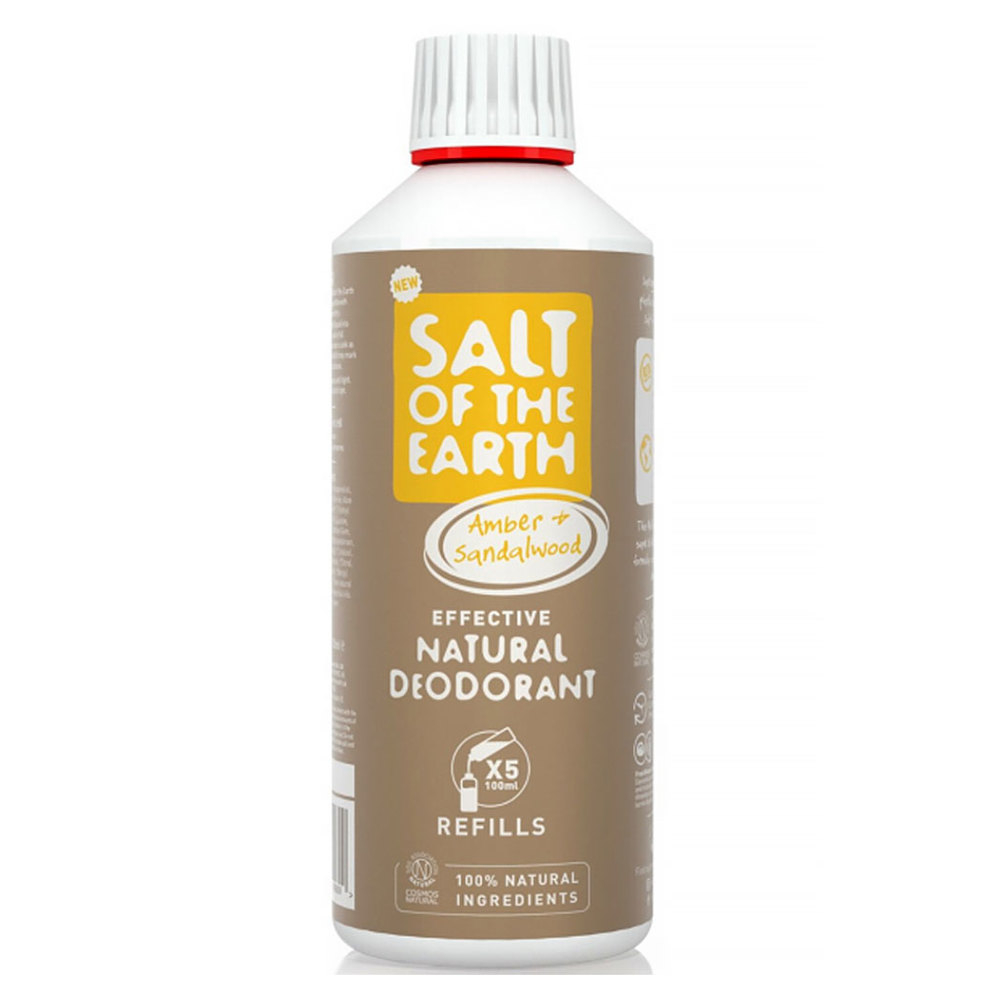SALT OF THE EARTH Prírodný minerálny dezodorant Amber  Santalwood náhradná náplň  500 ml