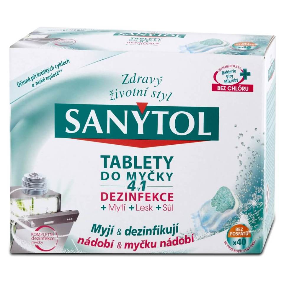 SANYTOL Tablety do umývačky 4v1 s dezinfekciou 40 ks