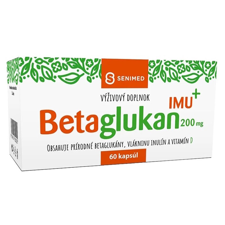 SENIMED Betaglukan 200 mg IMU s vlákninou a vitamínom D 60 kapsúl