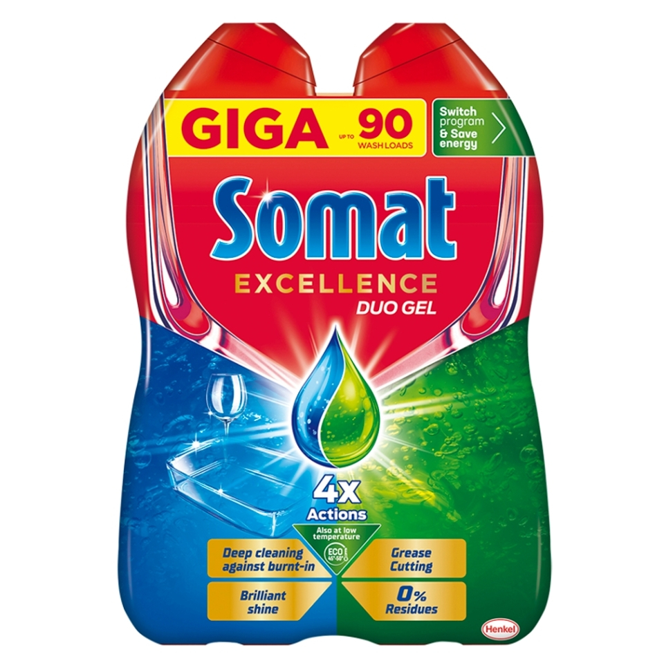 SOMAT Gél do umývačky Excellence Duo 2 x 810 ml 90 dávok