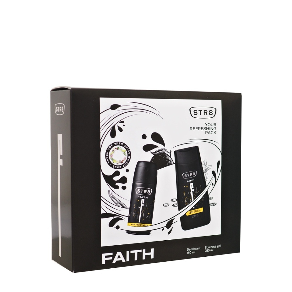 STR8 Faith Sprchový gél 250 ml  dezodorant 150 ml Darčekové balenie