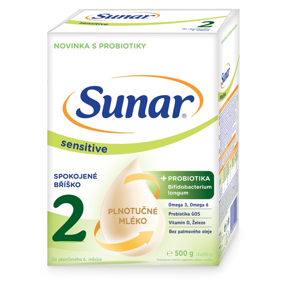 SUNAR Sensitive 2 pokračovacie dojčenské mlieko 6m 500 g