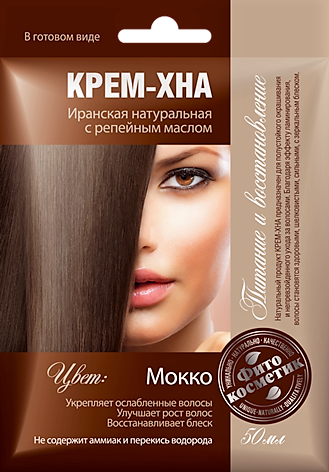 Krémová henna na vlasy s lopúchovým olejom odtieň MOKKA - Fitokosmetik -  50 ml