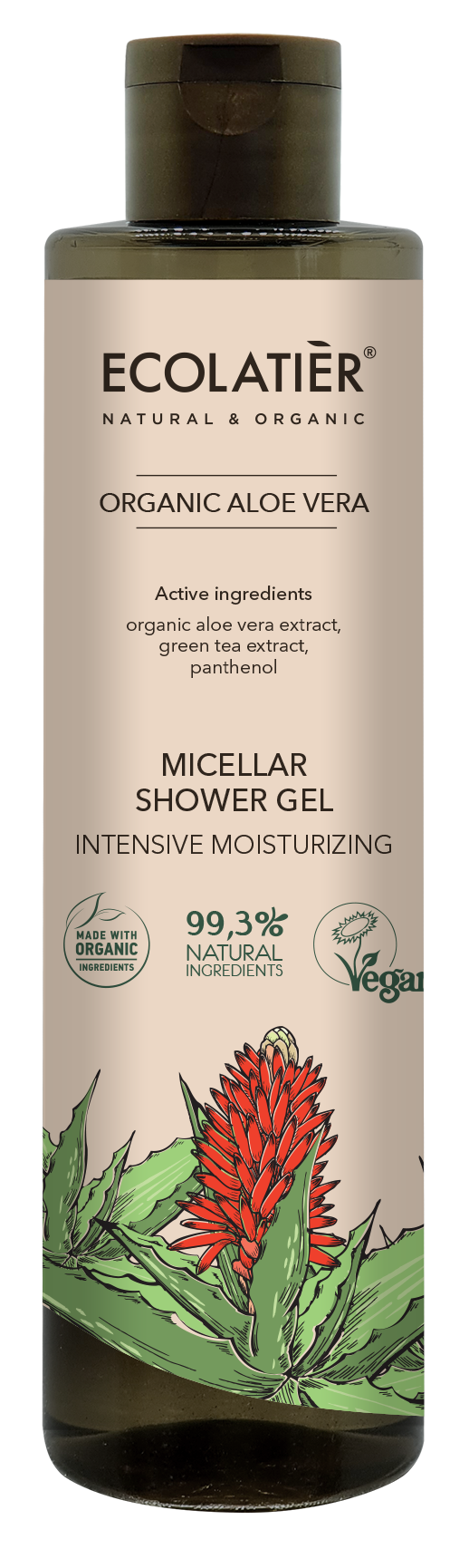 Micelárny sprchový gél Aloe vera - hydratačný - EcoLatier Organic - 350 ml