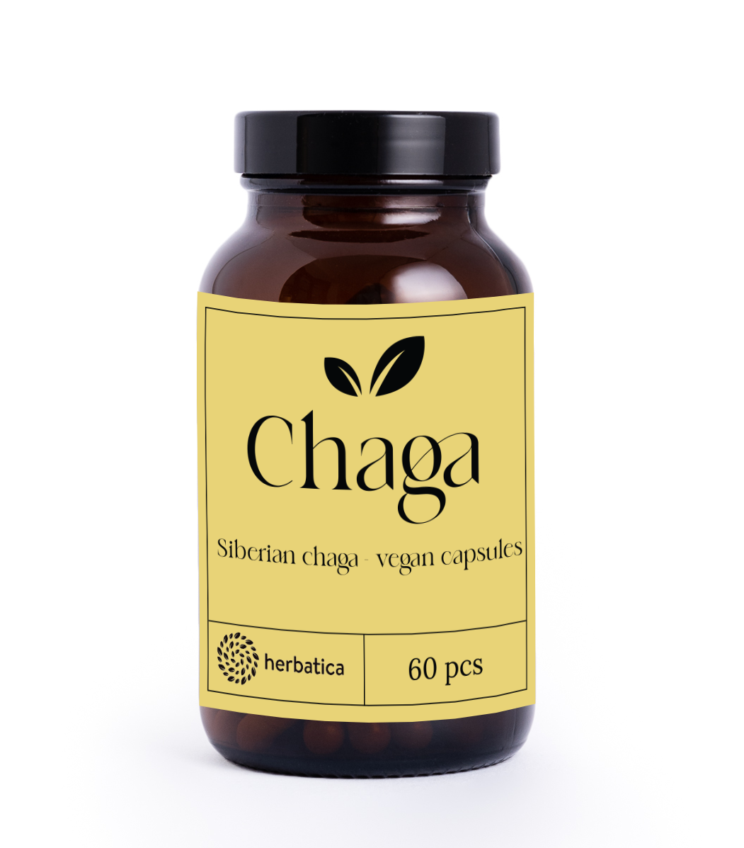 Čaga sibírska - 60 vegánskych kapsúl (300mg kapsula) - Herbatica